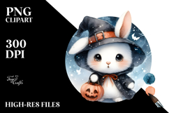 Cute Bunny Standing on Moon PNG Product Image 2