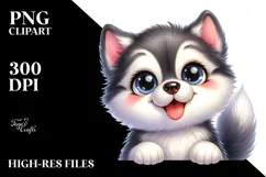 Happy Baby Siberian Husky PNG Product Image 2