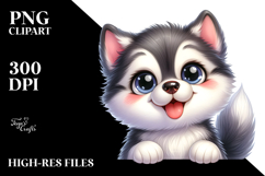 Happy Baby Siberian Husky PNG Product Image 2