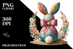 colorful Vintage Bunny Sitting PNG Product Image 2