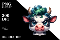 Funny Baby Cow with Angry Face PNG Product Image 2