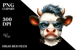 Cool Cow with Goofy Expression PNG Product Image 2