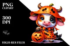 Vibrant Baby Cow Halloween Costume | Clipart Product Image 2