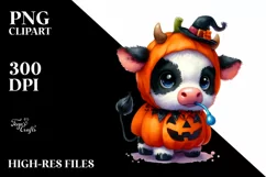 Vibrant Baby Cow Halloween Costume | Clipart Product Image 1