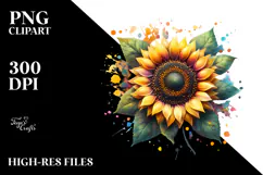 Sunflower Material Watercolor Splash PNG Product Image 2