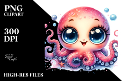 Cute Baby Octopus PNG Product Image 2