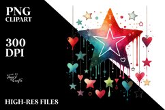 Star with Hearts Hanging PNG Product Image 2