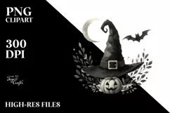 Vintage Halloween Hat PNG Product Image 1