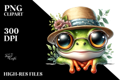 Cute Baby Frog with Sunglasses PNG Product Image 2