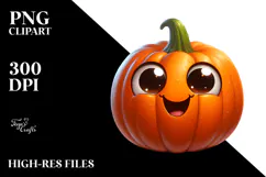 Funny Paintbrush Style Pumpkin PNG Product Image 2