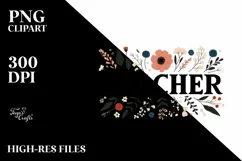 Simple Flowers Teacher Summer Flower PNG Product Image 3