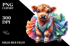 Colorful Baby Cow in Charleston Dancer&#039;s Dress, Transparent Product Image 2