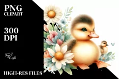 Cute Baby Duck with Party Hat PNG Product Image 3