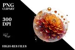 Abstract Glossy Marigold Watercolor Splash PNG Product Image 2