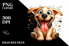 Funny Crazy Labrador Retriever | Watercolor Clipart Product Image 3