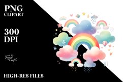 Simple Washed Watercolor Cloud, PNG Product Image 2