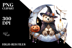 Whimsical Bear on Half Moon with Candles PNG Product Image 2