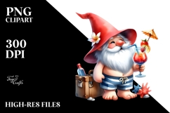 Whimsical Gnome Drinking Cocktail PNG Product Image 2