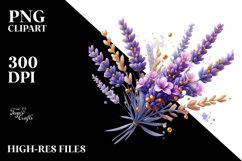 Shiny Lavender Golden Watercolor Splash | Clipart Product Image 3