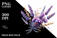 Shiny Lavender Golden Watercolor Splash | Clipart Product Image 3