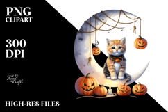 Kitten Dressed for Halloween, Festive PNG Product Image 2
