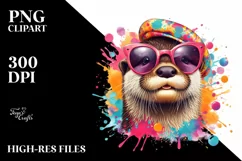 High Detail Watercolor Otter Sunglasses Product Image 1