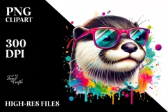 High Detail Watercolor Otter Sunglasses Product Image 3