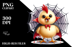 Funny Chicken in Front of Spider Web | Sublimation Clipart Product Image 2