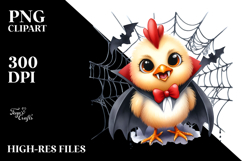 Funny Chicken in Front of Spider Web | Sublimation Clipart Product Image 2