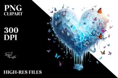 Icy Butterfly Heart PNG Product Image 2