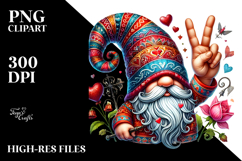 Valentines Gnome with Victory Sign PNG Product Image 2