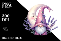 Cute GNOME with Big Hat and Floral Ornament PNG Product Image 2