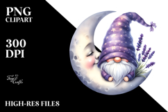 Cute GNOME with Big Hat on the Moon PNG Product Image 2
