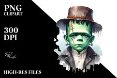 Baby Frankenstein Watercolor PNG Product Image 2