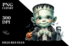 Baby Frankenstein Watercolor PNG Product Image 2