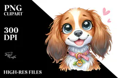 Happy Brittany in Watercolor PNG Product Image 2