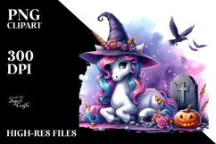 Vibrant Halloween Unicorn Clipart | Sublimation Product Image 2