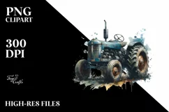 Vintage Dirty Tractor PNG Product Image 1