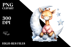 Whimsical Cute Baby Giraffe Dressed, PNG Product Image 2