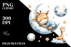 Whimsical Cute Baby Giraffe Dressed, PNG Product Image 2