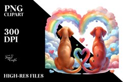 Cute Vizsla Rainbow Between Clouds PNG Product Image 2
