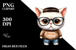 Baby Cat Big Eyes es Phishing Road | Sublimation Clipart Product Image 3