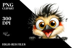 Crazy Looking Woodpecker Peeking Clipart Product Image 1