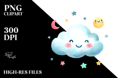 Simple Smiling Cloud PNG Product Image 2