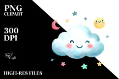 Simple Smiling Cloud PNG Product Image 2