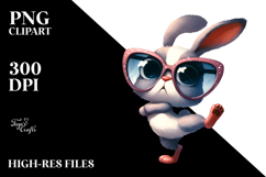Playful Rabbit with Sunglasses PNG Product Image 2