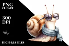 Funny Cute Snail Silk Scarf Sunglasses |Sublimation Clipart Product Image 3