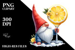 Whimsical Gnome Drinking Cocktail PNG Product Image 2