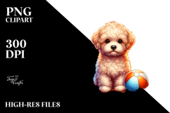 Cute Bichpoo in Sand | Sublimation | Clipart Product Image 2