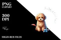 Cute Bichpoo in Sand | Sublimation | Clipart Product Image 2